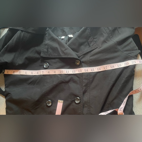 Vintage Nuage Black Light Weight Trench Coat Size 6 - Picture 10 of 13